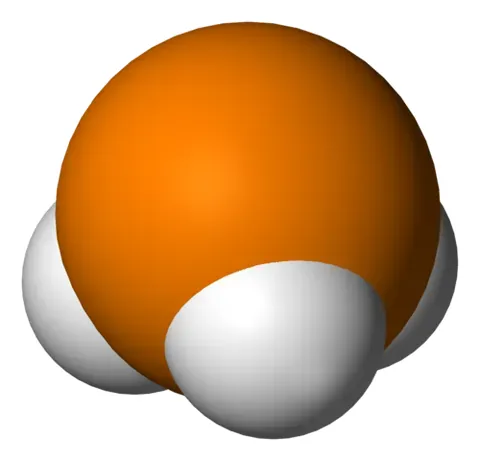 phosphine: a toxic gas, chemical formula PH₃