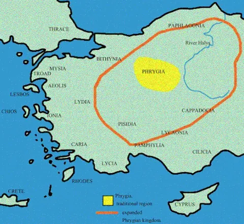 phrygia: a geographic region and ancient kingdom in the west central part of Asia Minor, in what is now...