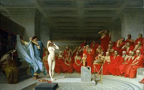 phryne: an Ancient Greek courtesan of the 4th century BC, reputedly the model for Praxiteles' Aphrodite of...