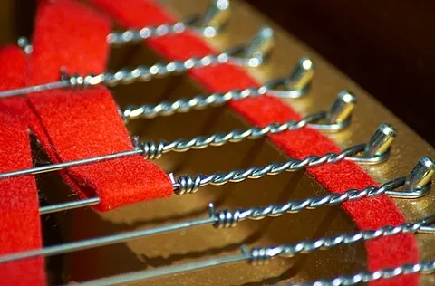 piano wire: a type of stiff but relatively thin solid wire that is used for piano strings