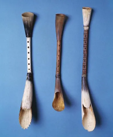 pibgorn: a Welsh single-reed wind instrument or pipe with a horn at each end