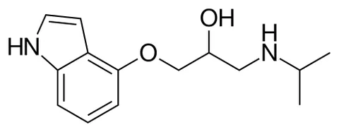 pindolol: a β-adrenergic blocking agent used to treat cardiac arrhythmia and hypertension