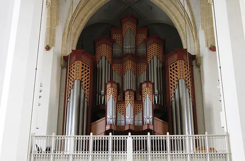 pipe organ: the largest of all musical instruments, played from an organ console. The organ produces its sound...