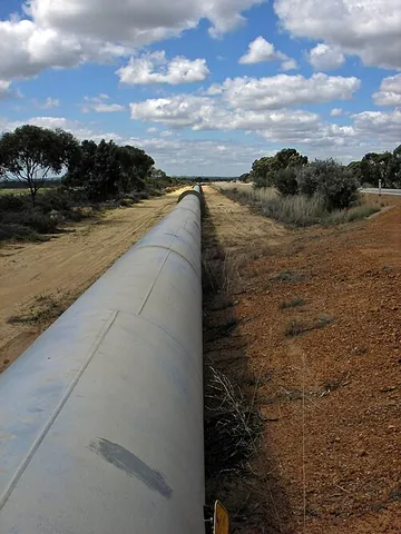 pipeline: a conduit made of pipes used to convey water, gas or petroleum, etc