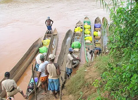 pirogue: a canoe of shallow draft, made by hollowing a log
