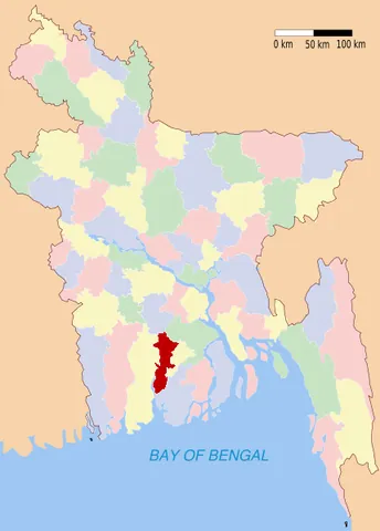 pirojpur district: one of the six districts in the Barisal Division of Bangladesh