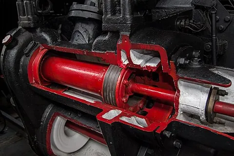 piston valve: a valve which uses a hollow or double piston sliding in a cylinder to direct fluid along one of two...
