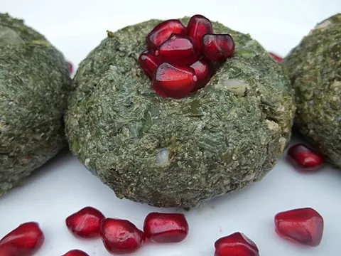 pkhali: a Georgian dish of minced or pureed vegetables