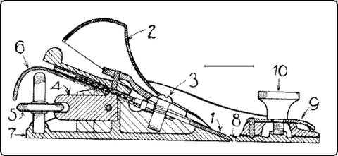 plane iron: the cutting part of a joiner's plane