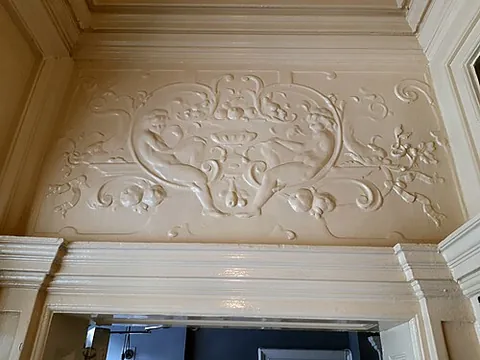plasterwork: architectural work executed in plaster