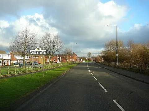 platt bridge: a settlement in the Metropolitan Borough of Wigan, Greater Manchester, England (OS grid ref SD6002)