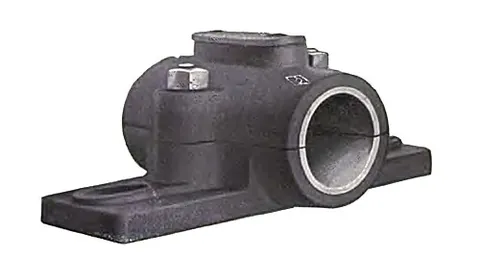 plummer block: a mounting used to support a rotating shaft, using a bearing in a two-piece housing which is bolted...
