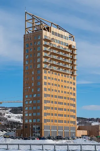 plyscraper: a skyscraper made (at least partly) of wood; a mass timber building