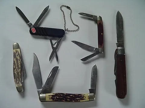 pocketknife: a knife small enough for carrying safely and handily in a pocket; usually a folding knife (with...