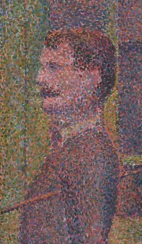 pointillism: the use of many small areas of color to construct an image