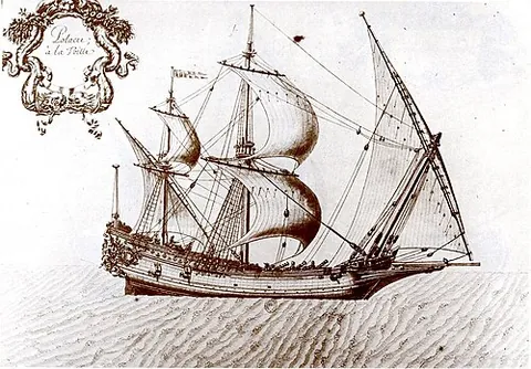 polacre: a 17th-century three-masted merchant ship
