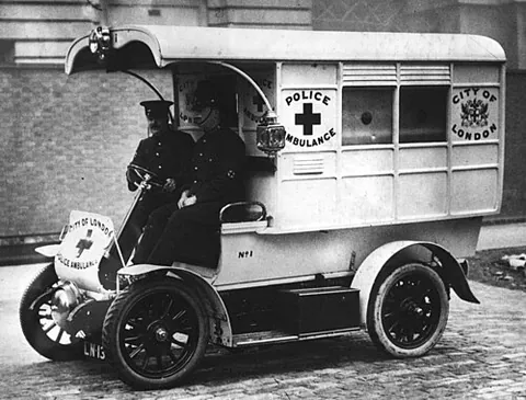 police ambulance: a police vehicle for transporting patients, especially prisoners