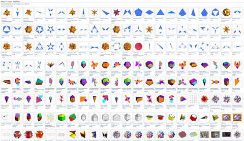 polyhedron: a solid figure with many flat faces and straight edges