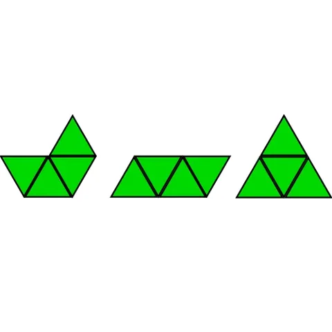 polyiamond: a polyform made by joining one or more equilateral triangles edge to edge in various arrangements,...