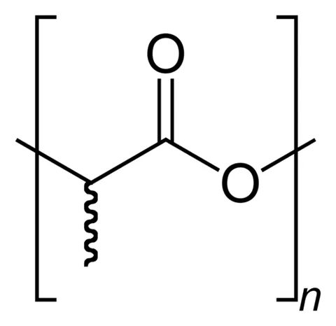 polylactic acid: a biodegradable thermoplastic made by polymerization of lactic acid residues