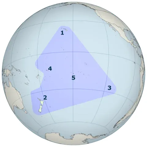 polynesian triangle: a region of the Pacific Ocean, settled by Polynesians, that is roughly triangular, extending from...