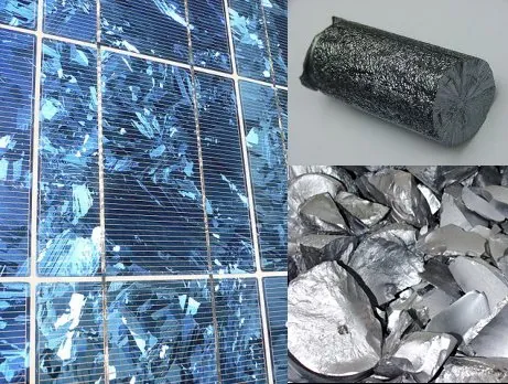 polysilicon: containing many silicon atoms, especially when linked into chains or networks