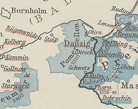 pomerelia: a region, located on the southern shore of the Baltic in eastern Pomerania, to the west of the...