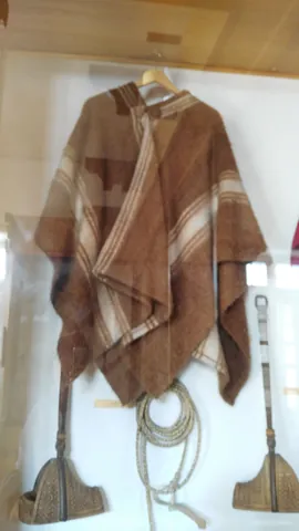 poncho: a simple garment, made from a rectangle of cloth, with a slit in the middle for the head