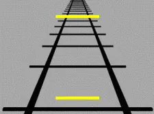 ponzo illusion: an optical illusion whereby a horizontal bar looks wider when farther up a picture of railroad...