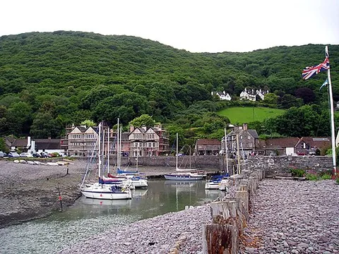 porlock weir: a coastal settlement in Porlock parish, Somerset, England (OS grid ref SS8647)