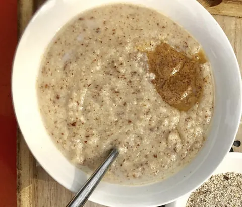 porridge: a dish made of grain or legumes, milk or water, heated and stirred until thick and typically eaten...