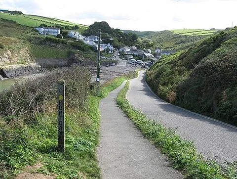 port gaverne: a hamlet and cove in St Endellion parish, east of Port Isaac, on the north coast of Cornwall,...