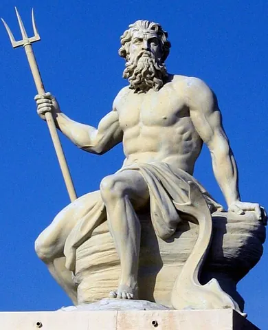poseidon: the god of the sea and other waters, earthquakes and horses; corresponds to the Roman god Neptune