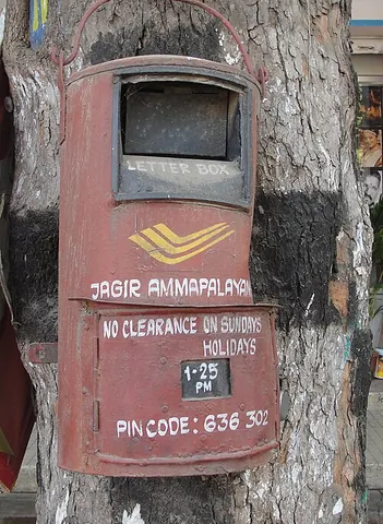 post box: a box in which post can be left by a sender to be picked up by a courier or postman (postal worker)