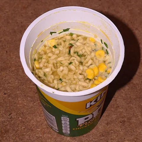 pot noodle: a serving of instant noodles packaged in a cup