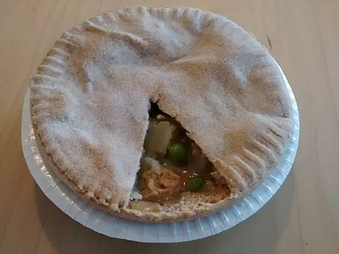 potpie: (US) A pie, having pastry sides and bottom and (usually also) top, and filled with savory fillings,...