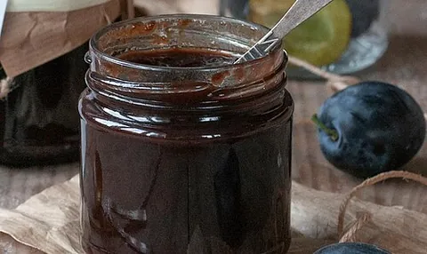 powidl: a fruit spread prepared by cooking zwetschge plums, similar to jam but traditionally made in...