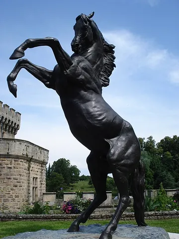 prance: to spring forward on the hind legs