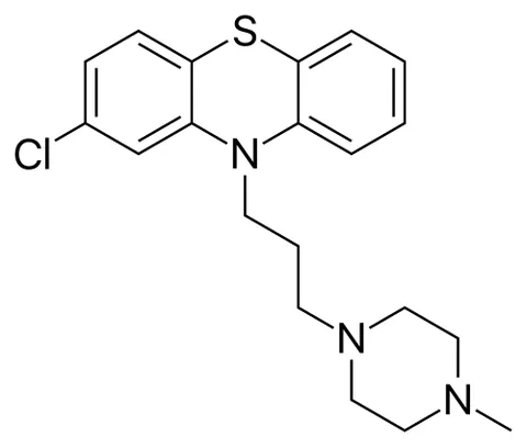 prochlorperazine: a drug C₂₀H₂₄ClN₃S (trademark Compazine) that is a phenothiazine derivative having antiemetic and...