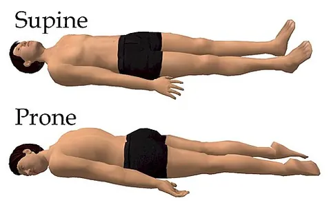prone: lying face-down