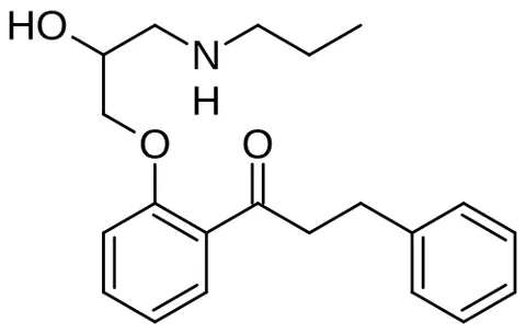 propafenone: a drug with antiarrhythmic and local anesthetic properties, used in the treatment of cardiac...