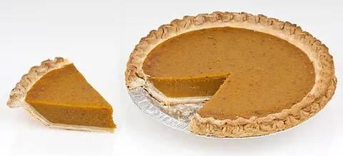 pumpkin pie: a sweet pie made from the flesh of pumpkins and traditionally served as a dessert on Thanksgiving