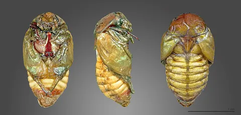 pupa: an insect in the development stage between larva and adult
