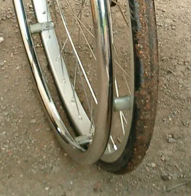pushrim: a rim designed to be pushed. Typically found on a manual wheelchair