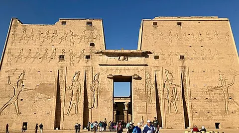 pylon: a gateway to the inner part of an Ancient Egyptian temple