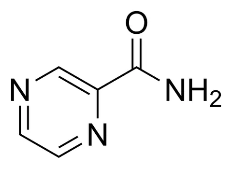 pyrazinamide: the amide of pyrazinoic acid; a bacteriostatic prodrug, pyrazine-2-carboxamide, used to treat...