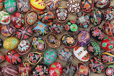 pysanka: a hand-decorated Ukrainian Easter egg with intricate designs