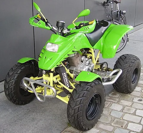 quad bike: a small off-road four-wheeled powered vehicle, especially of a design derived from a motorcycle,...