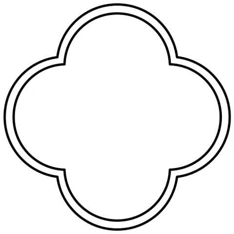 quatrefoil: a symmetrical shape that forms the overall outline of four partially-overlapping circles of the...