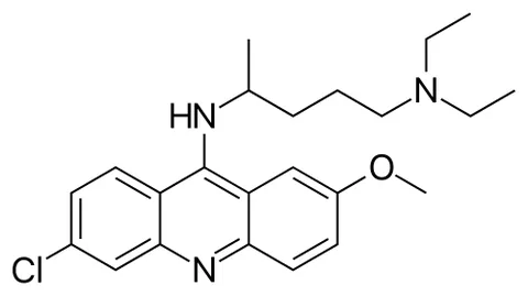 quinacrine: a drug with various applications, including as an antimalarial, having the chemical formula...